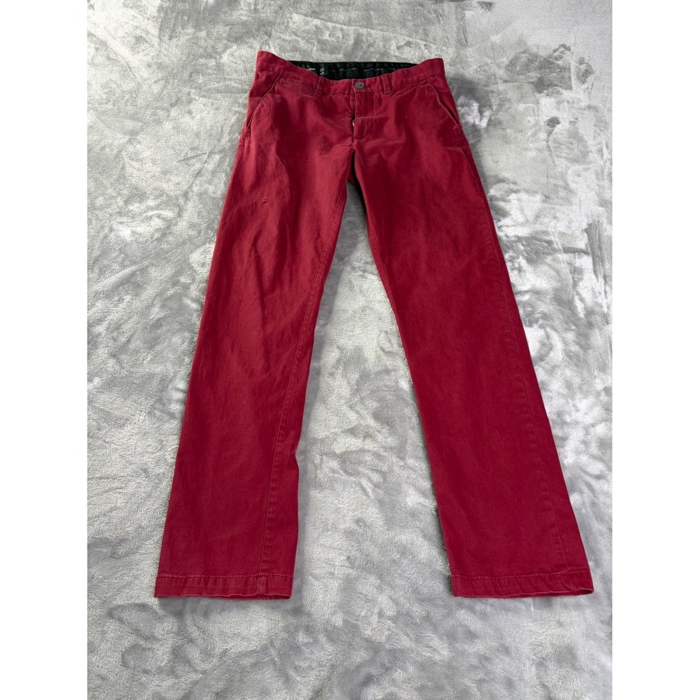 Armani Exchange Pants Skinny Mens Size 31 Red Chino Slimming
